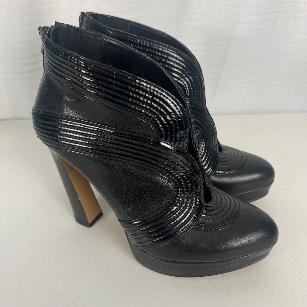 MRKT Namia Ankle BootsWomens 8 Black Ultra High Block Heel Zip Date‎ Night